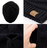 Knitted Beanie Bun Ponytail