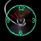 Mini Flexible LED Light USB Fan Time Clock