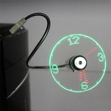 Mini Flexible LED Light USB Fan Time Clock