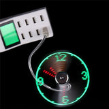 Mini Flexible LED Light USB Fan Time Clock