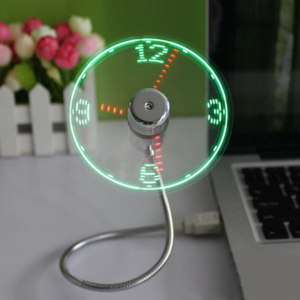 Mini Flexible LED Light USB Fan Time Clock