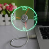 Mini Flexible LED Light USB Fan Time Clock