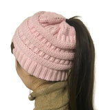 Knitted Beanie Bun Ponytail