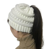 Knitted Beanie Bun Ponytail