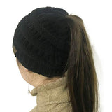 Knitted Beanie Bun Ponytail