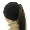 Knitted Beanie Bun Ponytail