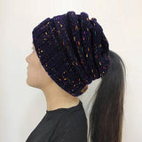 Knitted Beanie Bun Ponytail