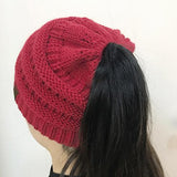 Knitted Beanie Bun Ponytail