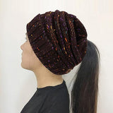 Knitted Beanie Bun Ponytail