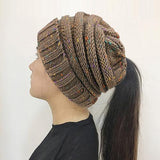 Knitted Beanie Bun Ponytail