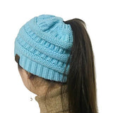 Knitted Beanie Bun Ponytail