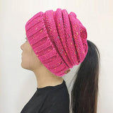 Knitted Beanie Bun Ponytail