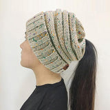 Knitted Beanie Bun Ponytail