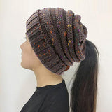 Knitted Beanie Bun Ponytail