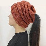 Knitted Beanie Bun Ponytail