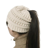 Knitted Beanie Bun Ponytail