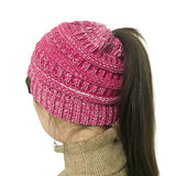 Knitted Beanie Bun Ponytail