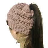 Knitted Beanie Bun Ponytail