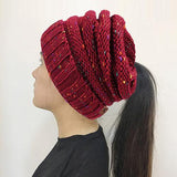 Knitted Beanie Bun Ponytail
